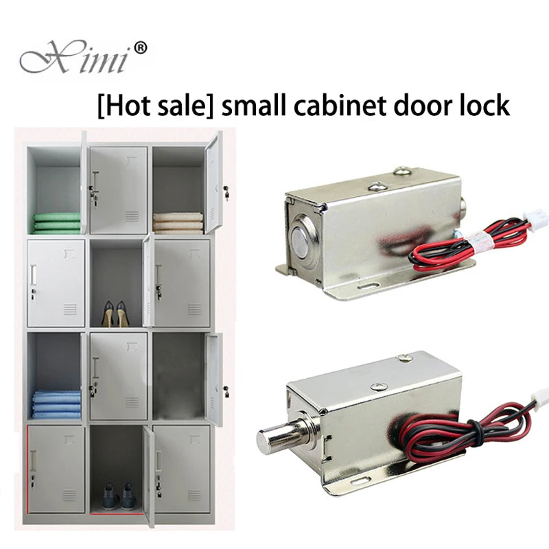 12V or 24V DC Mini Electric Metal Small Bolt Lock Magnetic for Drawer Locker Cabinet Vue