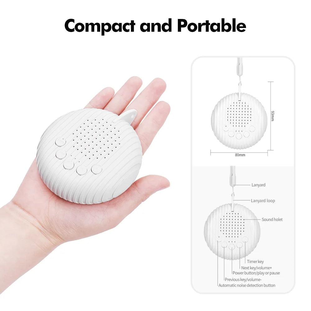 Baby White Noise Machine USB Rechargeable Timed Shutdown Sound Machine Sleep Soother Relaxation Monitor For Baby Adult Office Vue