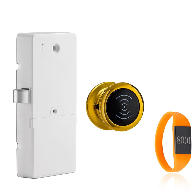 Mini RFID smart drawer cabinet door lock wardrobe sauna lock locker lock beauty fitness club locker induction electronic lock Vue Golden