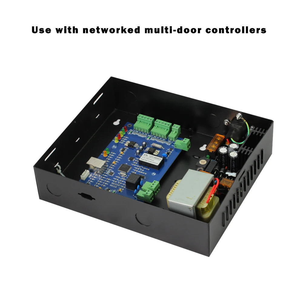 Metal Access Control Panel Board Box with DC12V 5A Power Supply for 1/2/4 Door Office Entry System - Converter Box Vue