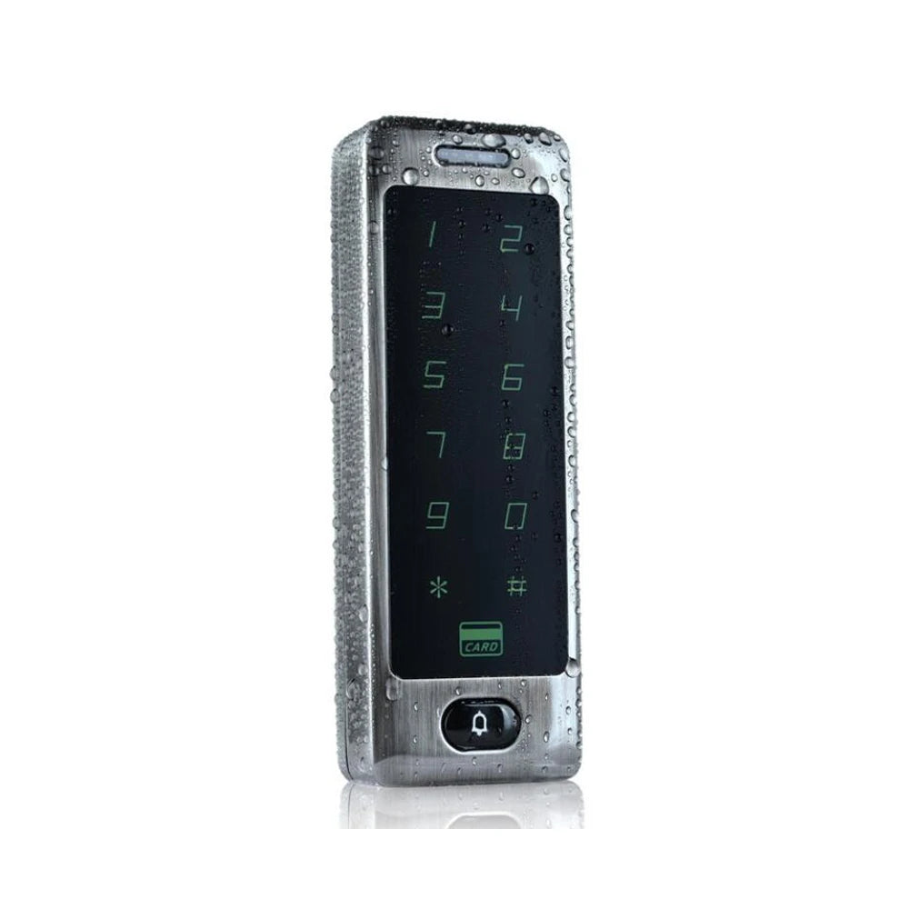 Waterproof 125kHz Smart Keypad Case RFID ID Card Reader Touch Metal Access Control for Electronic Door Locks & Electric Gates Vue C40 Silver