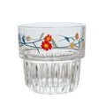 Korean Flower Glass Mug Gold Letter Printing Breakfast Milk Coffee Cup Crystal Transparent Heat-resistant Cup Home Drinkware Vue Low red flower 258-350ml