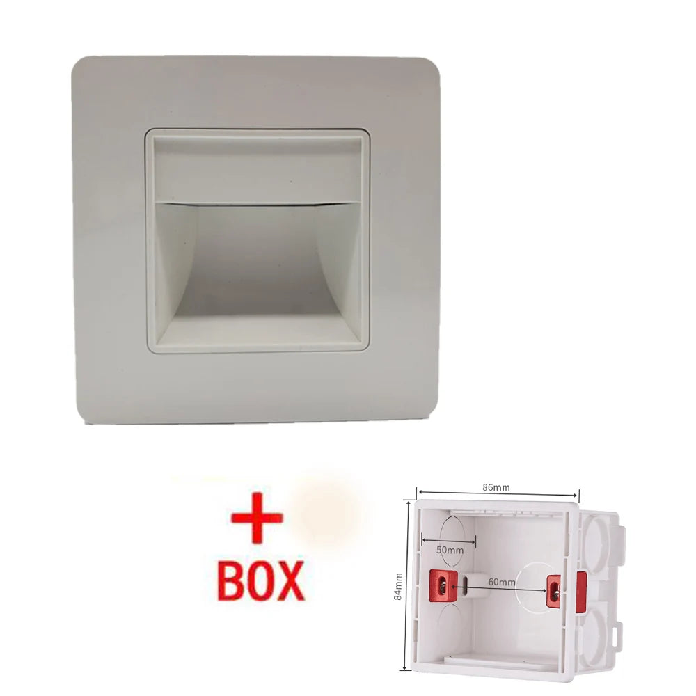 SANDIY Recessed LED Step Light 2W 3W Wall Stair Night Light Recessed Wall Step Light Vue White Shell Warm White (2700-3500K) 2W