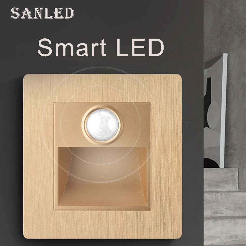 2W LED Sensor Recessed Wall Night Light – Stair & Hallway Recessed LED Night Light Vue