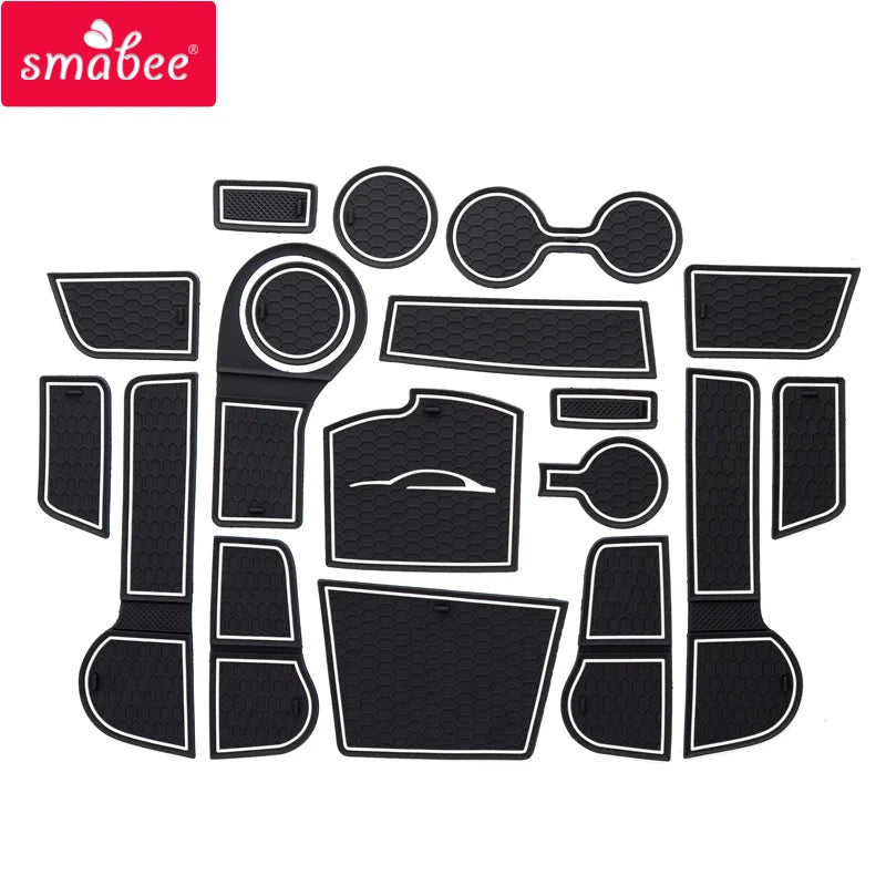 Smabee for Kia Rio 4 X-Line 2017 - 2022 2023 2024 Anti-Slip Gate Slot Cup Holder Mat Non-slip Pad Interior Accessories 18pcs/Set Vue RIO4 F WHITE 18pcs