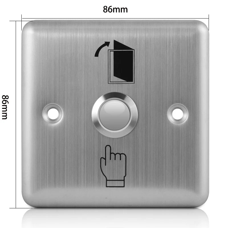 Stainless Steel Door Exit Button Push Switch Door Sensor Opener Release for Access Control-Silver Vue
