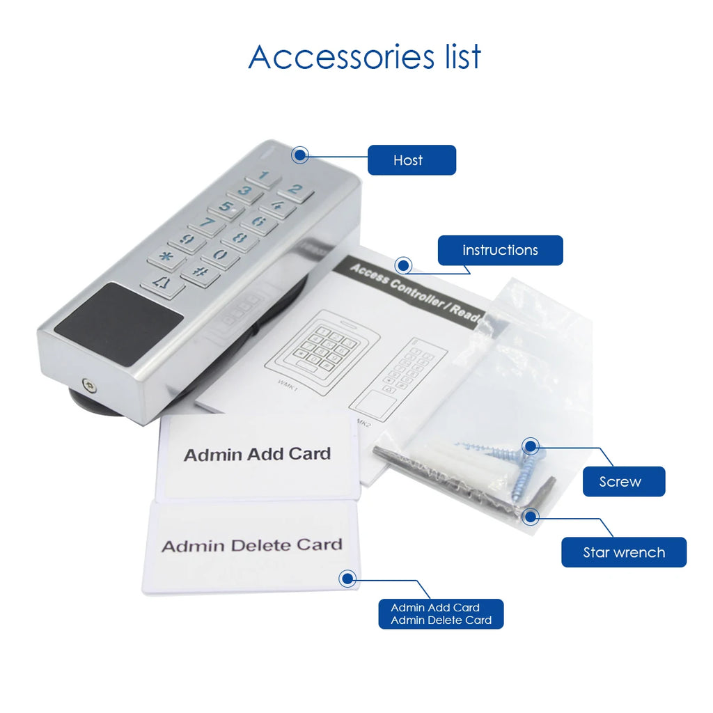 RFID Door Access Control Reader 2000 Users WG Input Output Security RF Keypad IP67 Waterproof for Outdoor Use Vue