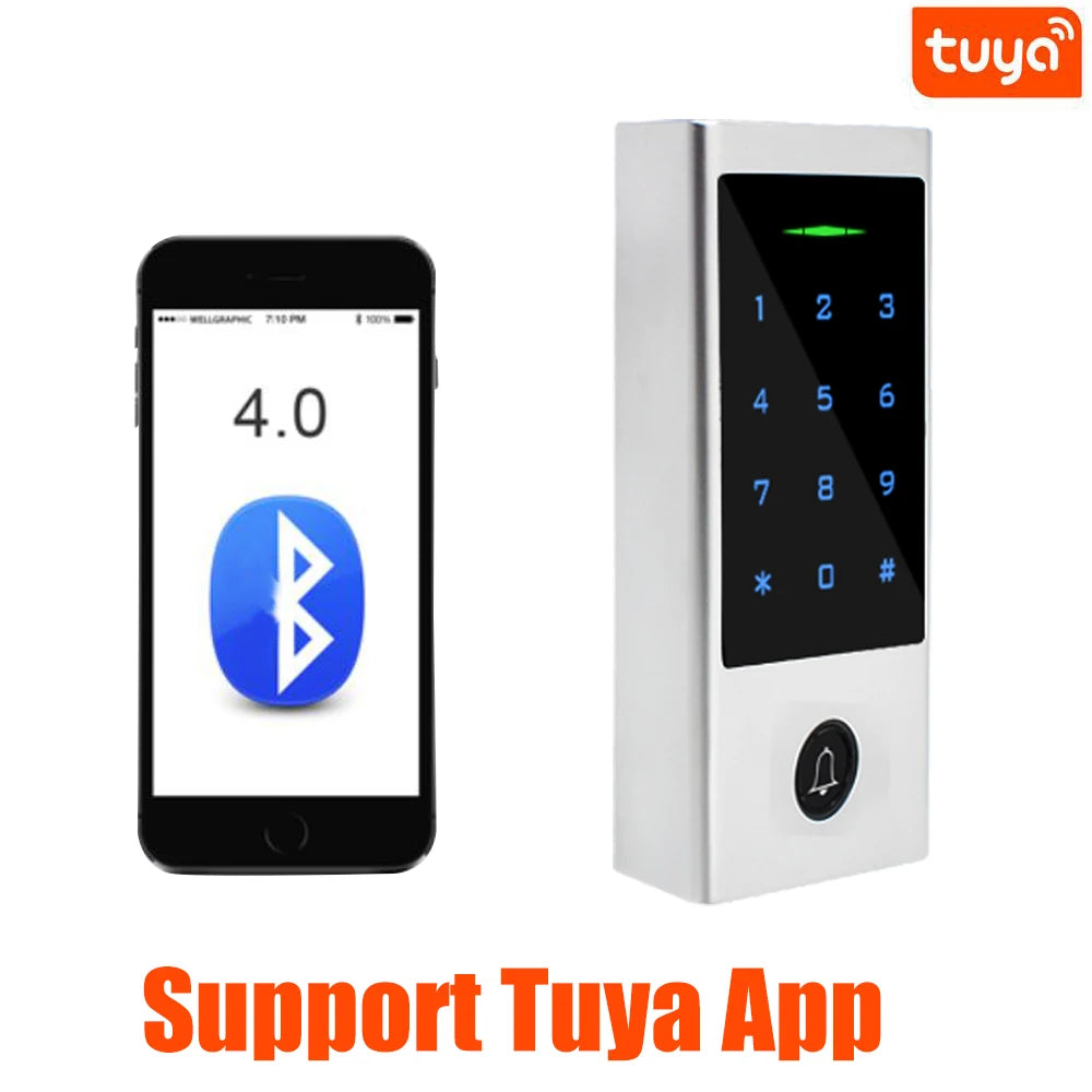 Tuya bluetooth keyless door lock Waterproof Fingerprint Access Control Standalone Keypad Finger RFID Card Door Entry Vue