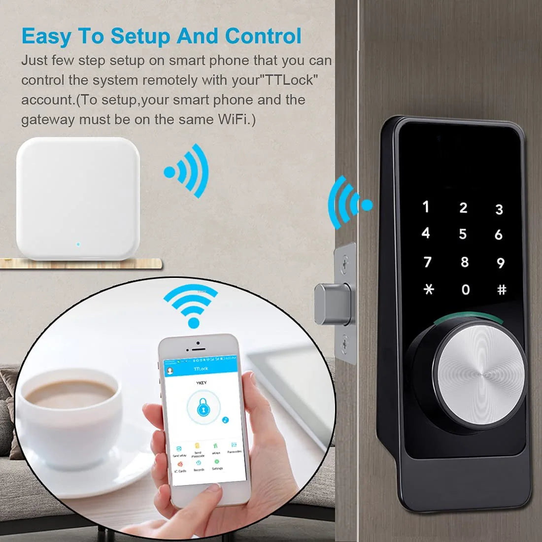 G2 Bluetooth to Wifi Gateway Fingerprint Lock Password Smart Door Lock Home Bridge App Control Electric Smart Lock Ttlock Hub Vue