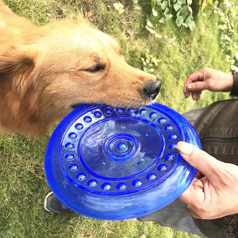 Funny Soft Rubber Pet Dog Flying Discs Saucer Toys Small Medium Large Dog Puppy Agile Training Toys Bite Resistant Flying Disk Vue
