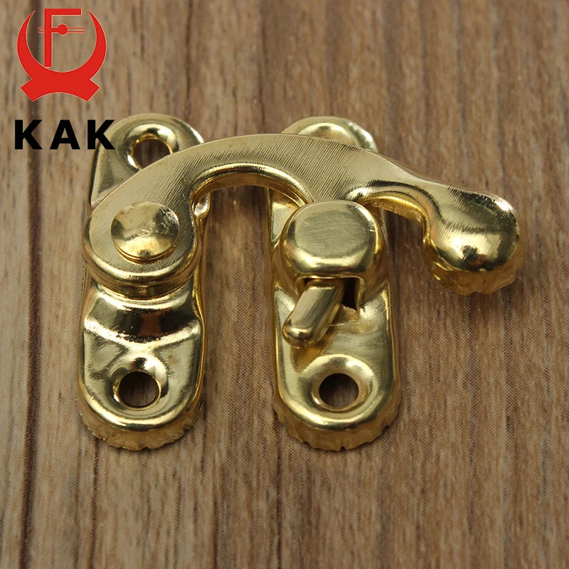 KAK 12pcs 34x28mm Antique Bronze Iron Padlock Hasp Hook Lock For Mini Jewelry Wooden Box With Screws Furniture Hardware Vue