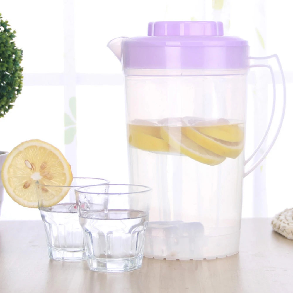 2L Large Capacity Beverage Storage Container Heat Resistant Cold Water Jug Plastic Juice Pitcher Household Teapot Kettle Vue