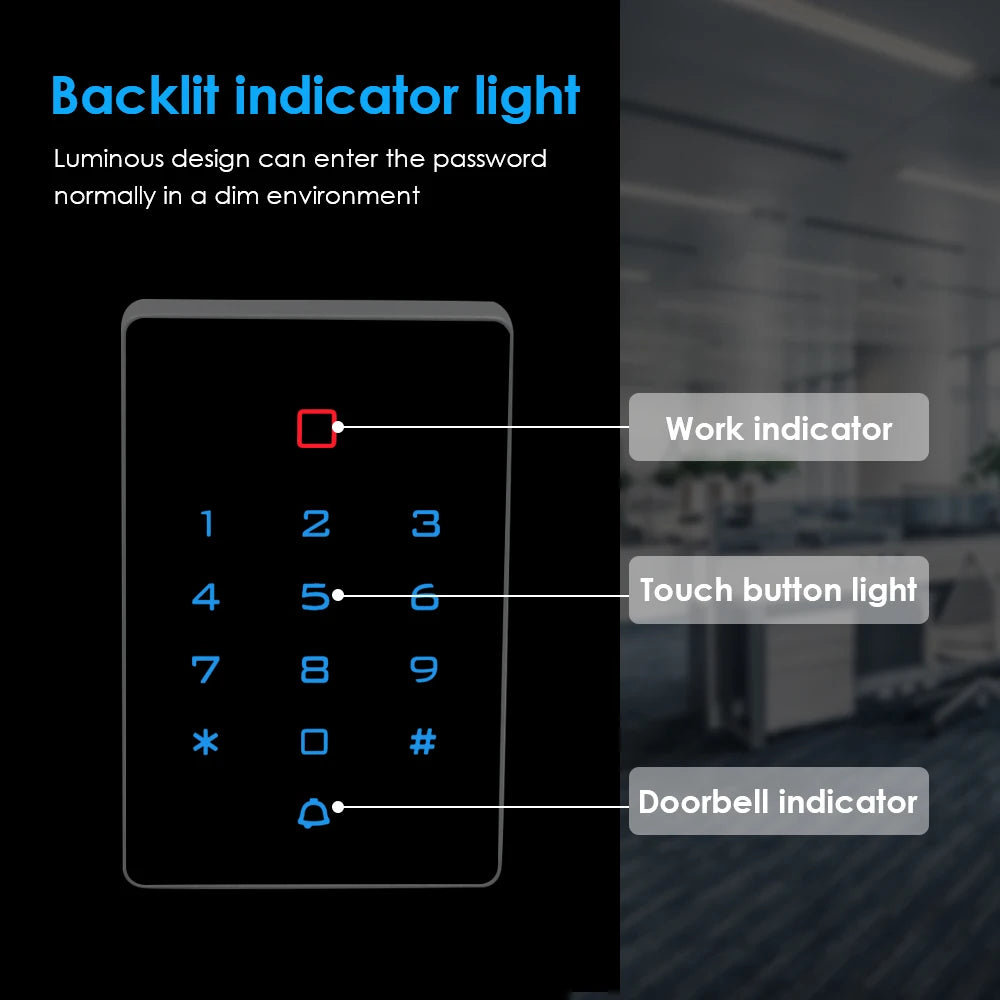Wifi Remote Door Lock Opener 125khz RFID Access Control Keypad WG26 Output Watreproof Manger Card Tuya Mobile APP Backlight Vue