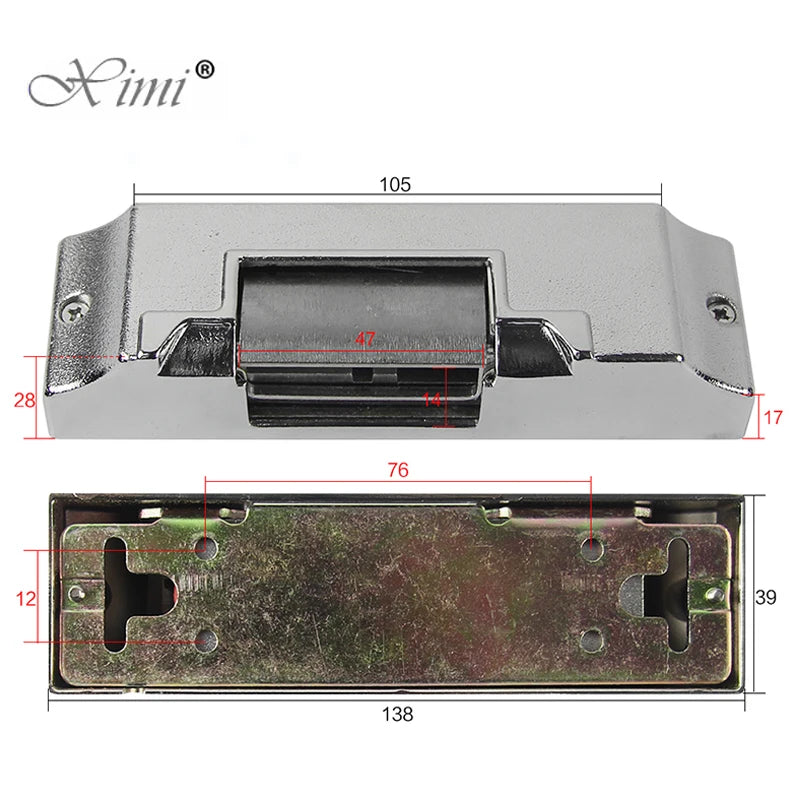 Original DC12V Fail-secure/Fail-Safe Type Stainless Steel Surface Mounted Electric Strike Door Lock Holding Force 800KG Vue