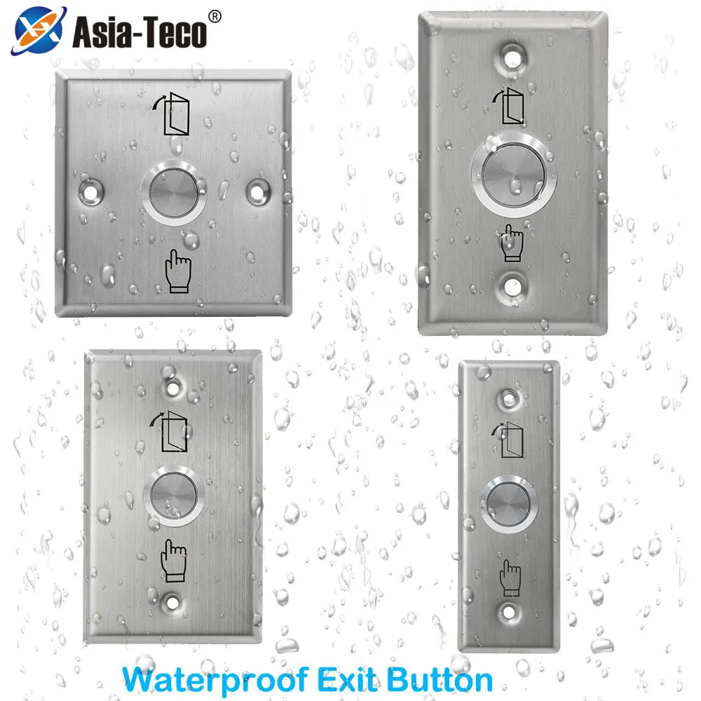 IP67 Waterproof Stainless Steel Door Exit Button Push Switch Panel, 12V DC NO NC COM, Durable & Reliable Access Control Solution Vue