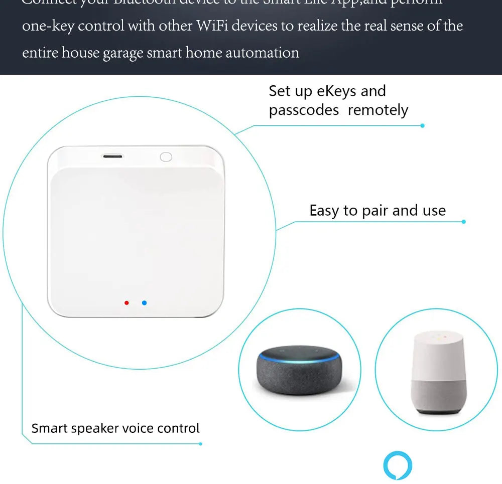 Tuya Gateway Smart Wireless WIFI Bluetooth Gateway Works with Alexa Google Home Remote Control Via Smart Life APP Vue