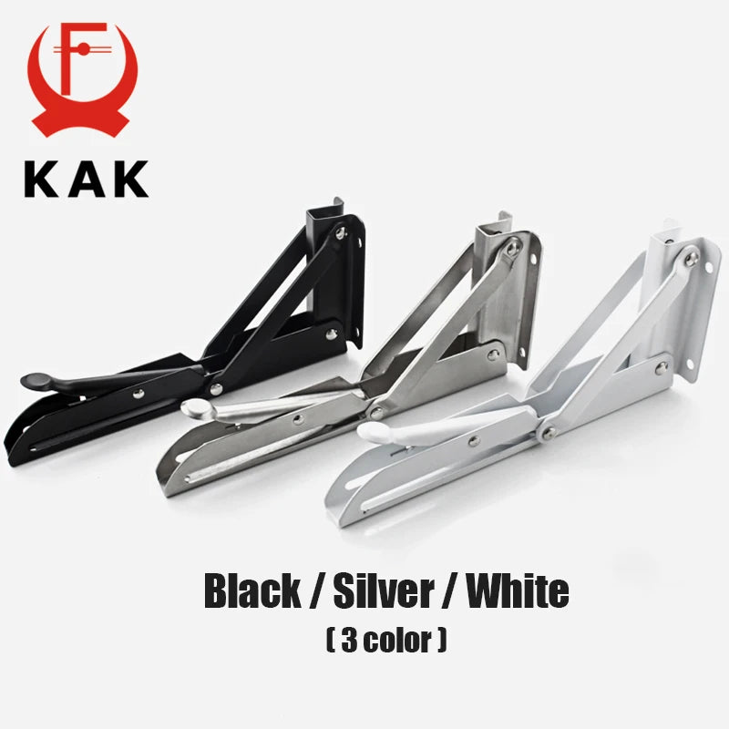 KAK 2pcs Folding Shelf Bracket Heavy Duty Stainless Steel Collapsible Shelf Bracket Hardware for Table Work RV Car Saving Space Vue