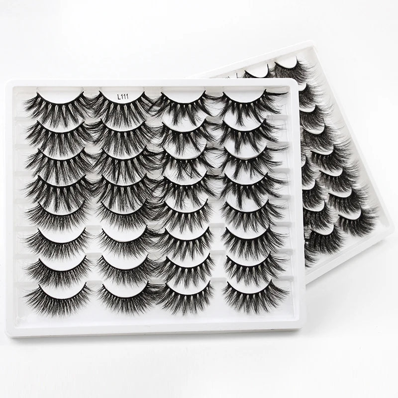 SHIDISHANGPIN 3/5/16 Pairs Natural Long False Eyelashes Dramatic Fluffy 3D Mink Lashes Wispy Wholesale Eye Lashes Thick Cils Vue