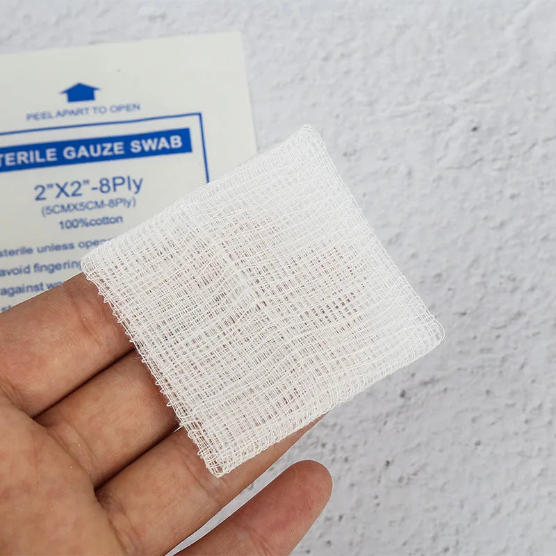 10-50Pcs Sterile Disposable Guaze Swab Pad 8ply 2"x2" 5cm Dressing For Travel Outdoor Camp First Aid Emergency Kits Accessories Vue