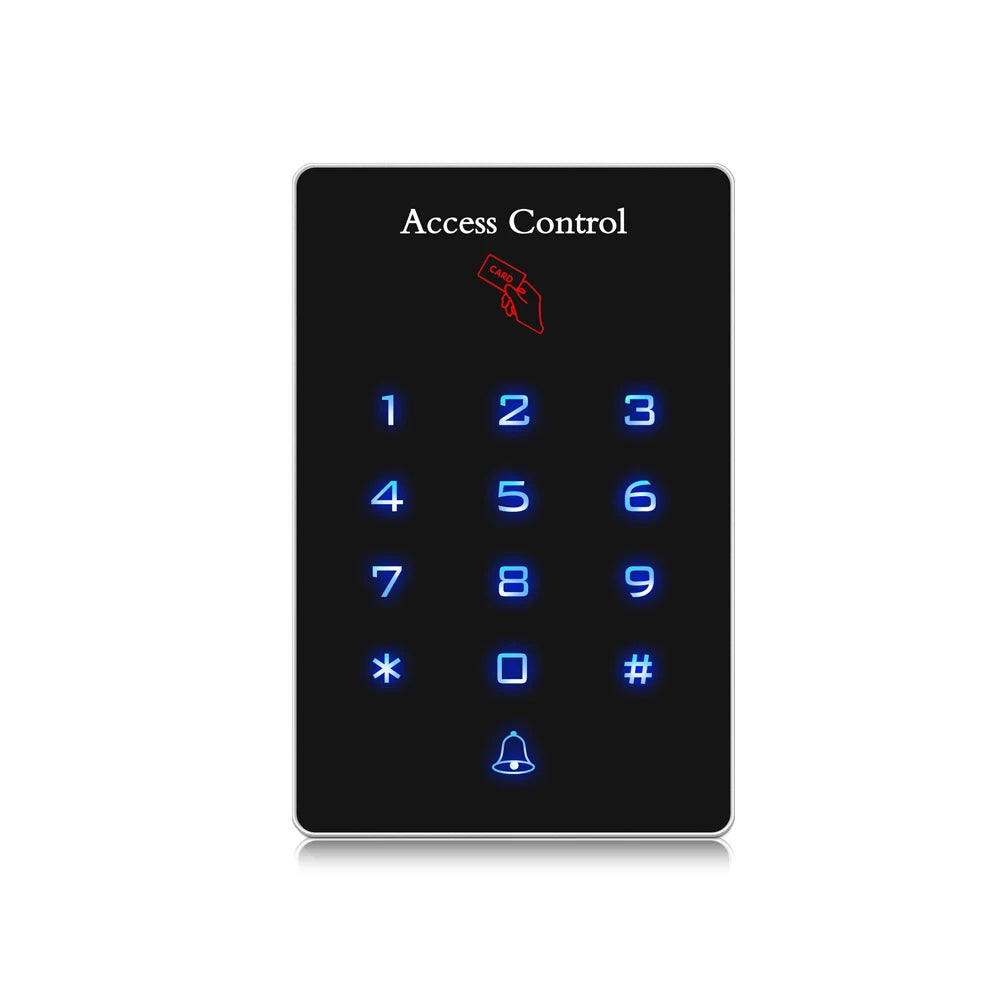 Backlight Touch 125khz RFID Card Access Control keypad reader Door Lock opener wiegand 26 output door access control system Vue