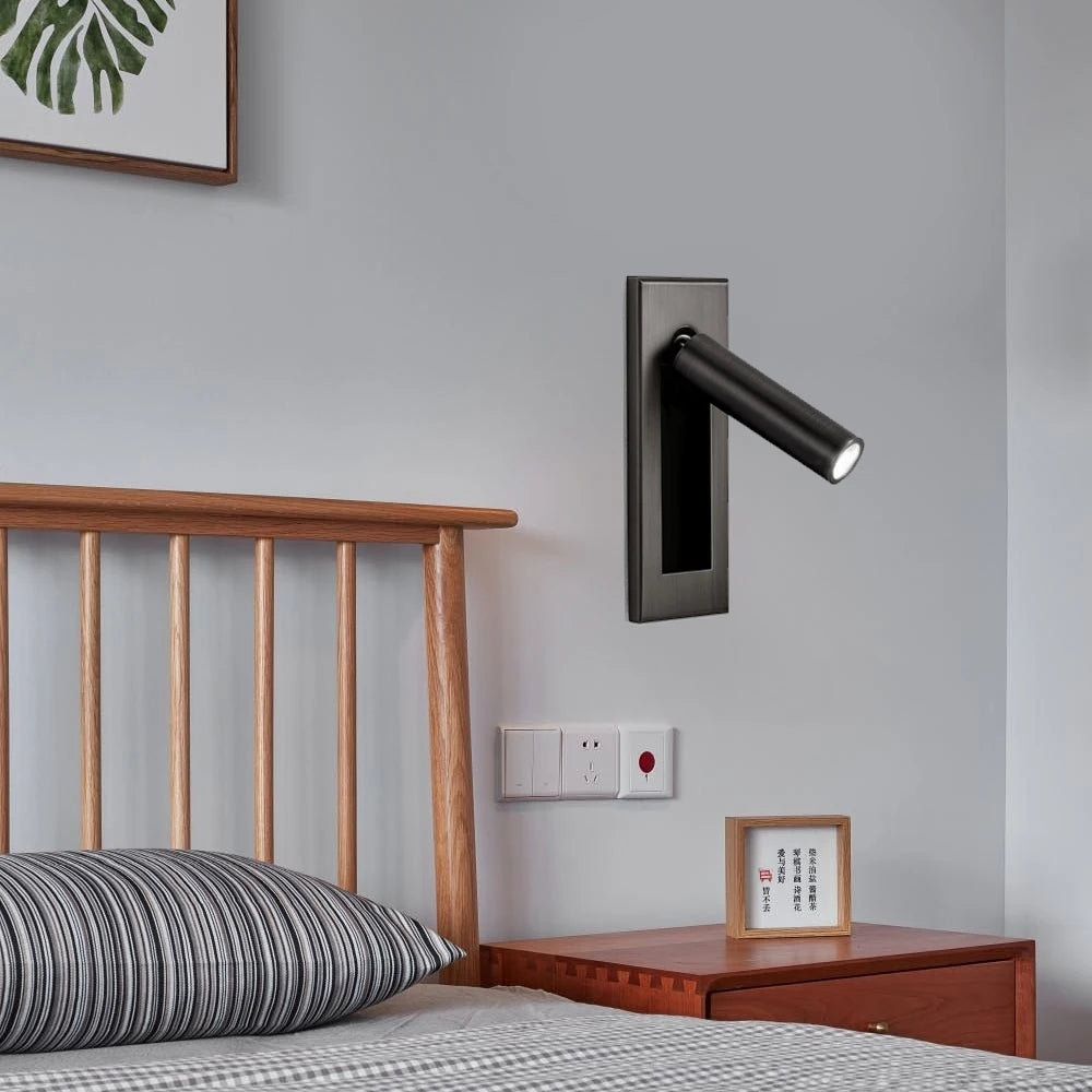 SANDIY LED Wall Sconce with USB Charger – Rotatable Lamp LED Wall Sconce Vue