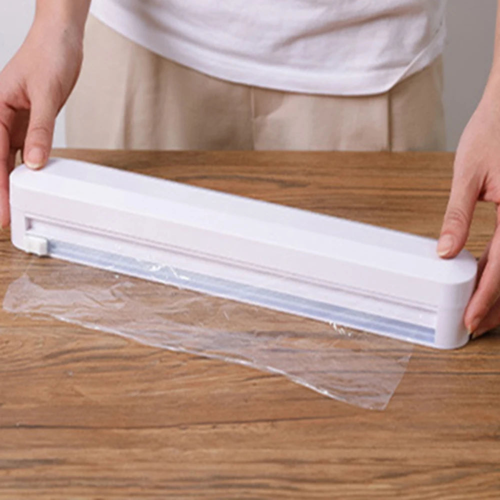 Cling Film Storage Holder Restaurant Cling Film Cutter Easy to Cut Kitchen Sealing Food Wrap Dispenser Cutting Box Kitchen Tool Vue