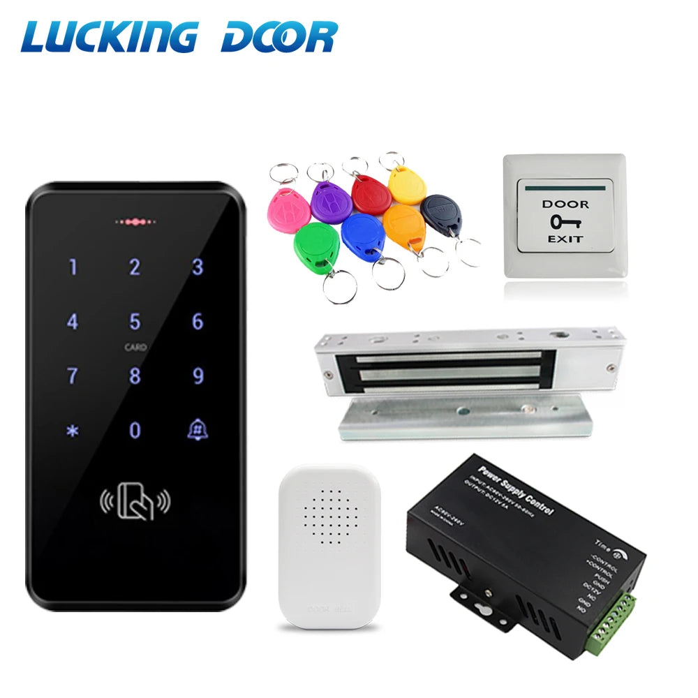Waterproof 125KHZ Door Access Control System Kit RFID Touch Keypad Electric Magnetic Lock WG 26/34 3000 user with Access Power Vue
