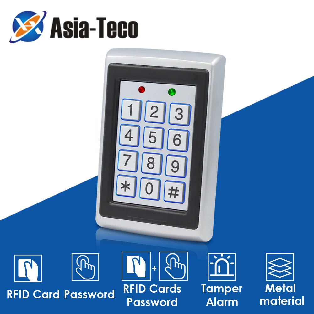 RFID Metal Access Control EM Card Reader Keypad W/ 2000 Users 125KHz Card Reader Keypad Key Fobs Door Access Vue