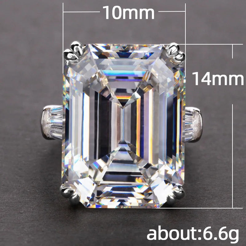 Huitan Rectangle CZ Solitaire Ring – Women's Wedding Jewelry CZ Solitaire Ring Vue