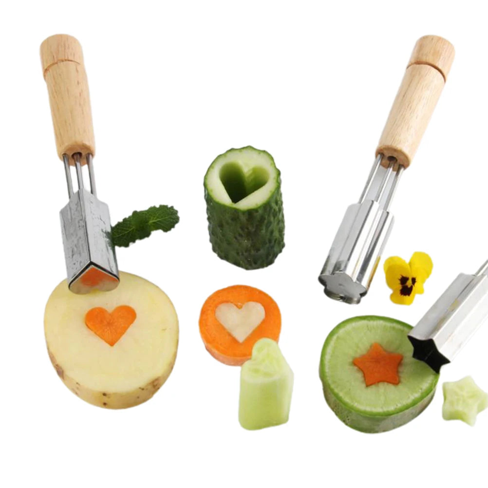 3Pcs Stainless Steel Fruit Cutter Baking Cookie Cutter with Handle for Cakes Biscuits Fruit Vue