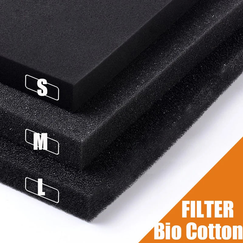 50x50cm Black Filtration Foam S/M/L Biochemical Cotton Filter Aquarium Fish Tank Pond Foam Sponge Filter Long Use Time Vue