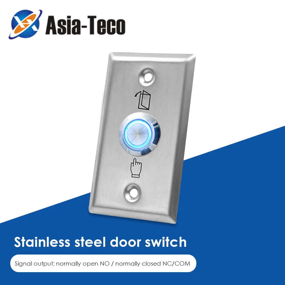 Backlight Stainless Steel Exit Button Switch Door Push Sensor Opener Release for Access Control System Vue