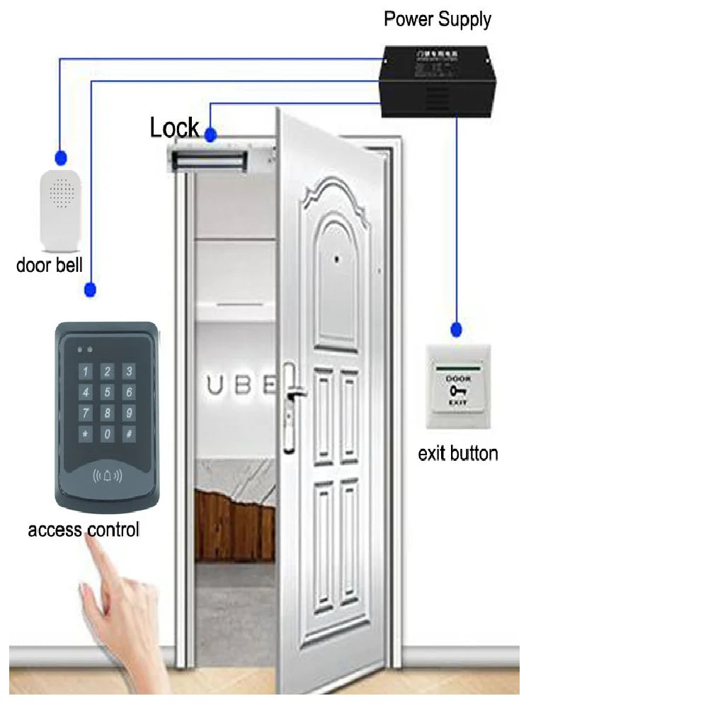 DC 12V Wired Doorbell Wire Access Control Wire Door Bell External Wired Doorbell Loud Ding-dong Ringtones Vue