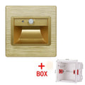 LED Recessed Stair Wall Light with PIR Motion Sensor | SANDIY LED Step Wall Light Vue Gold Shell Cool White(5500-7000K) 1.5W