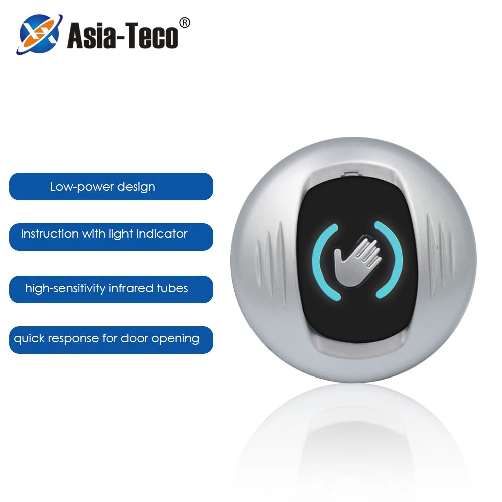 Circular Hand Wave No Touch Sensor Switch with Microwave detector Contactless Infrared Exit Button for Access Control System Vue Default Title