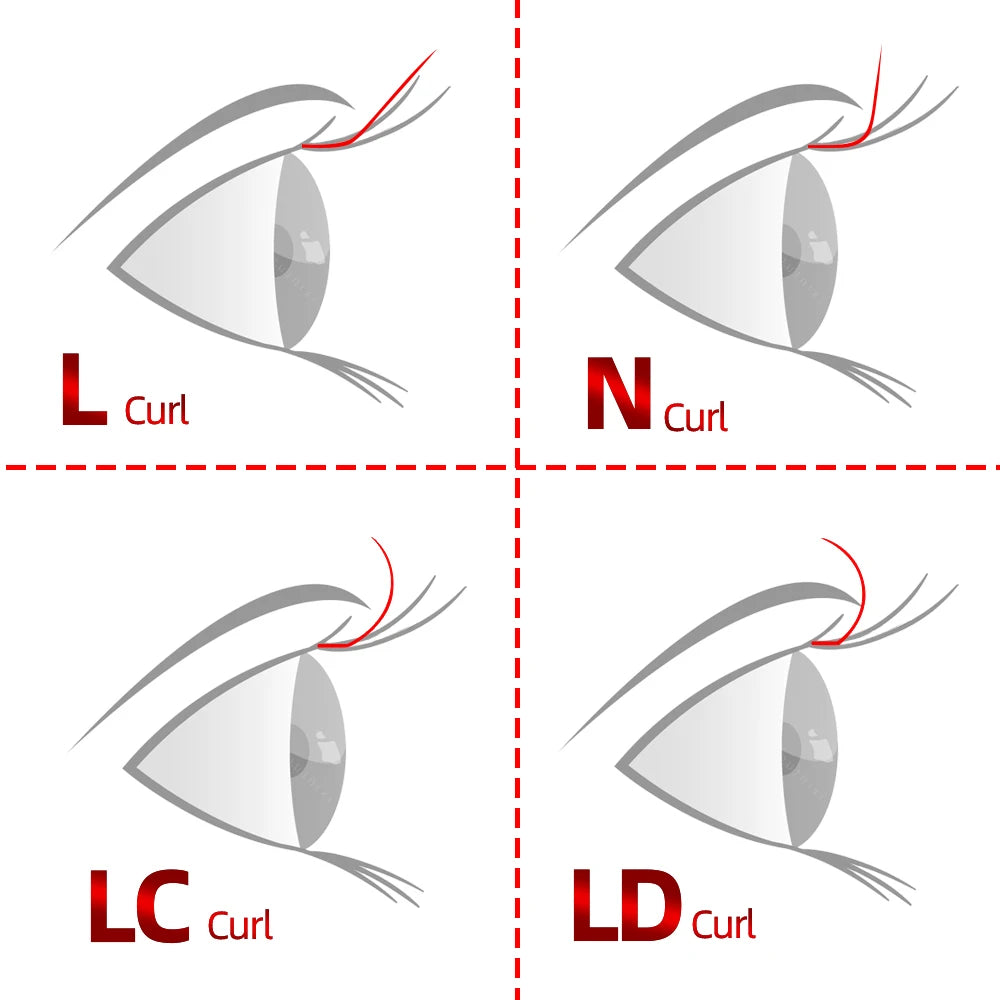 NAGARAKU Mix Eyelash Extension Makeup L LC N Curls Mix 7-15mm 16 Lines Synthetic Mink Individual Eyelashes High Quality Lashes Vue