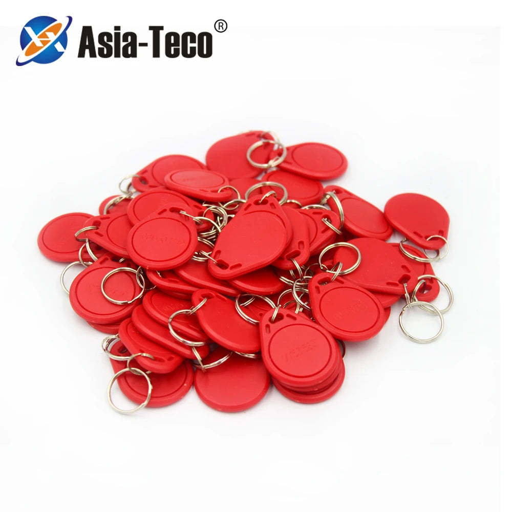 100pc/lot 125khz RFID Keychain NO3 ID Keyfob RFID Tag TK4100 Access Control Card Sticker Key Fob Ring Proximity code numerical Vue