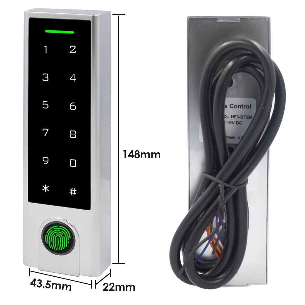 1000 User Bluetooth V4.0 125Khz Access Controller Fingerprint Sensor IP66 Waterproof Tuya APP Access Control System Vue