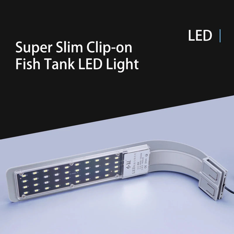 Super Slim Fish Tank LED Light Clip-on Lamp High Brightness Mini Light Aquatic Plants Grow Light Lighting Aquarium Lights Vue
