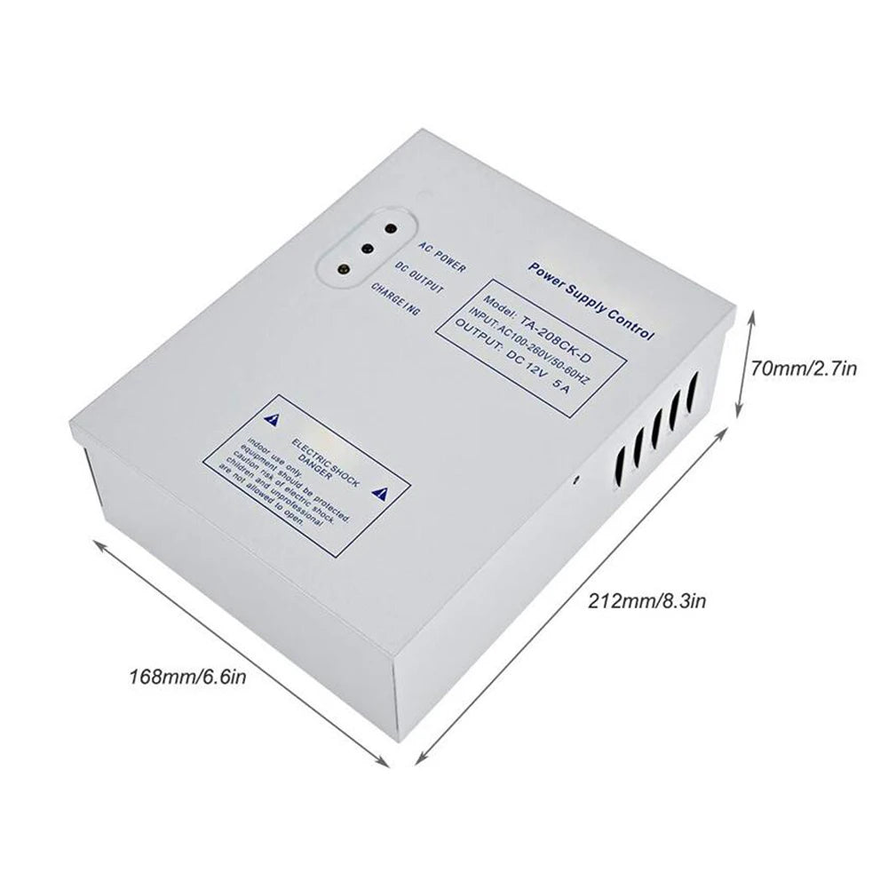 Door Access Control System Switch Power Supply AC 110~240V Delay Time Max 15 Second Frequency Power DC12V 5A 50W Vue