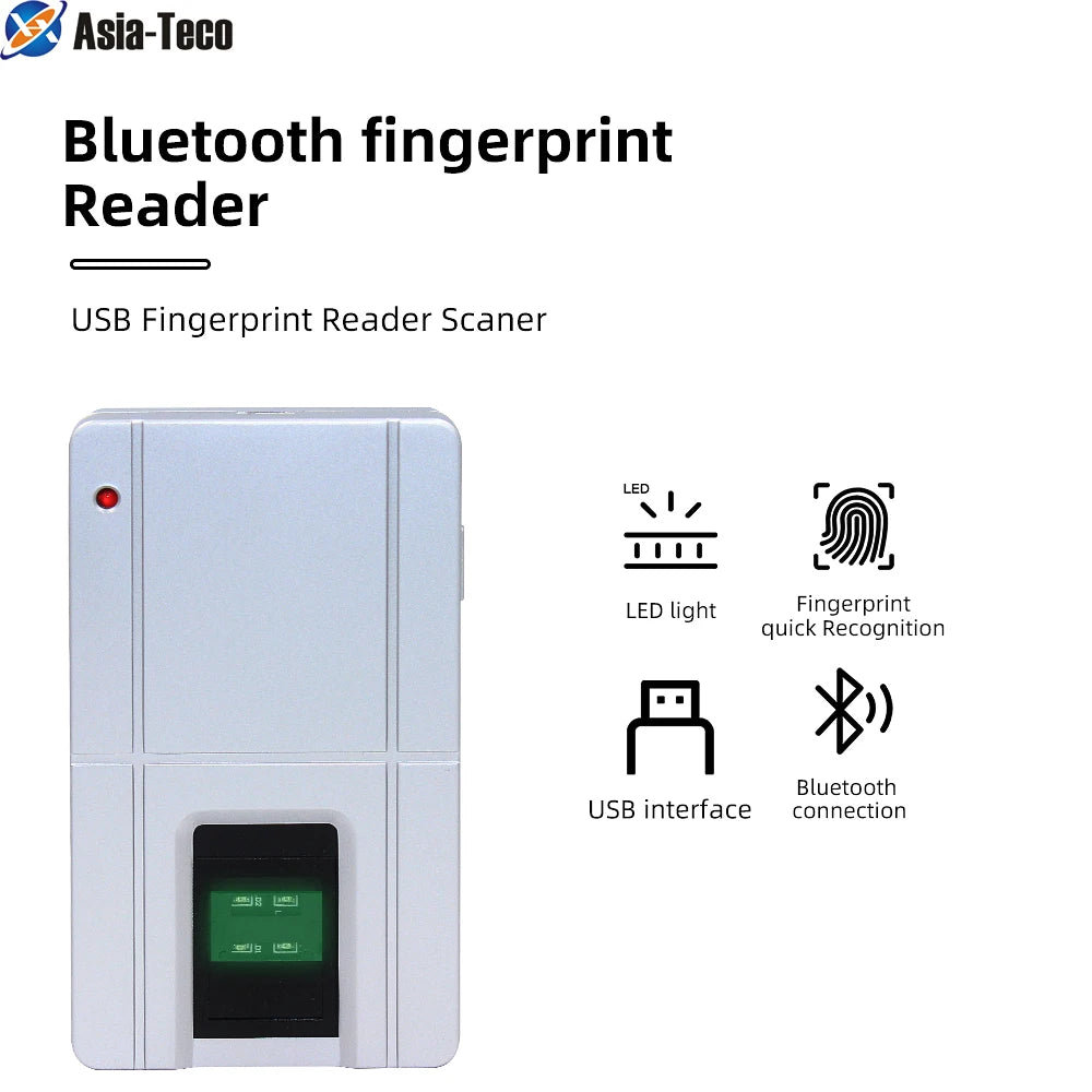 Biometric Fingerprint Reader Bluetooth USB DC 5V Micro USB Support Windows Android IOS Linux System with Free SDK Vue Default Title