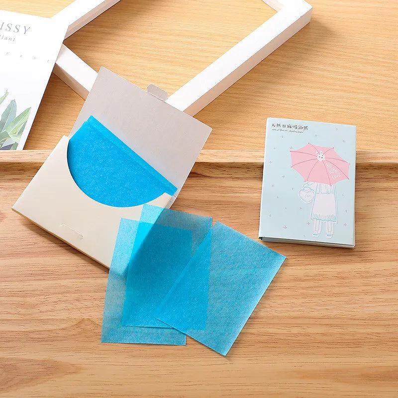 50Pcs/Box Protable Facial Absorbent Paper Oil Control Wipes Absorbing Sheet Oily Matting Tissue Face Care Paper Matting Tissue Vue