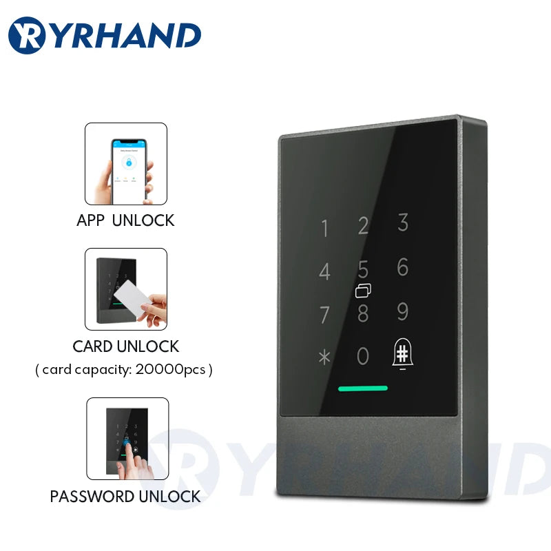 ttlock P66 WiFi App Access Control Reader, electronic furniture digital Keypad door lock card reader bluetooth smart lock Vue