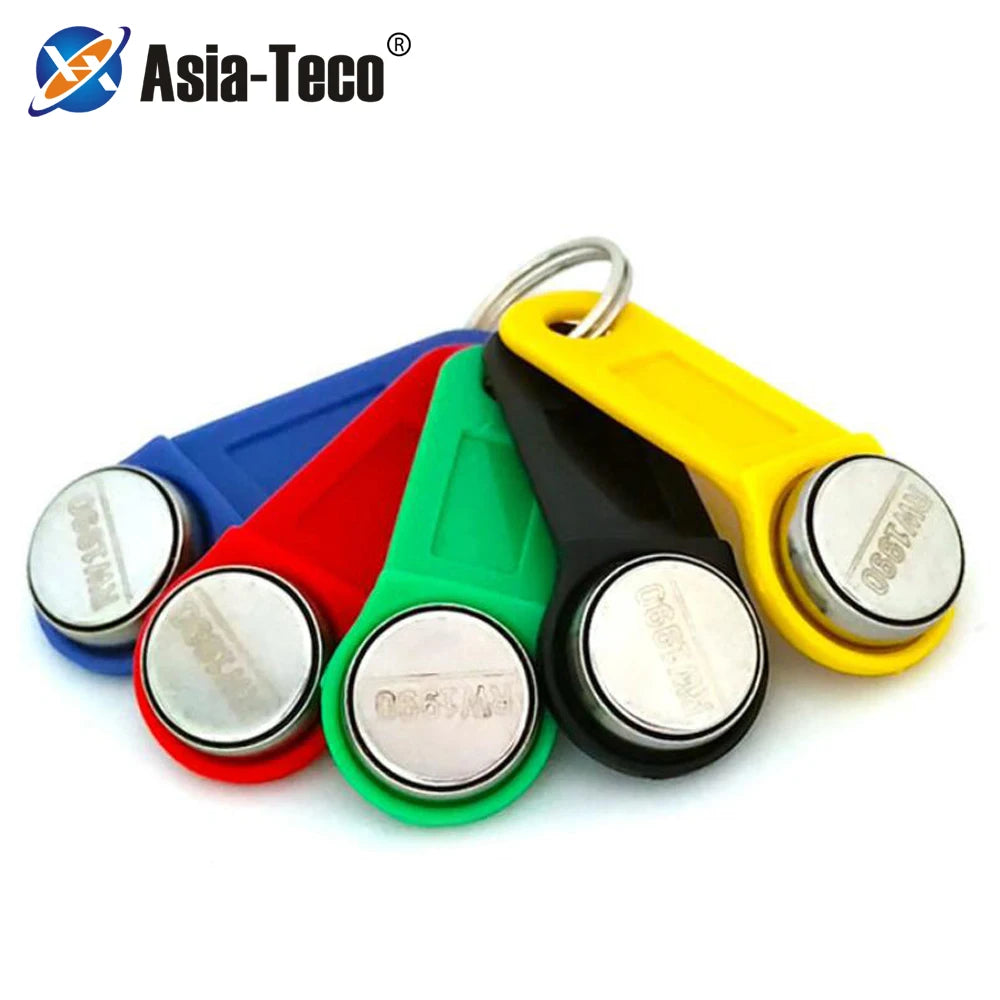 50pcs Rewritable RFID iButton Key Fobs for Access Control, Clone & Code Change Function (Compatible, Hotel/Office Security Copy） Vue Blue