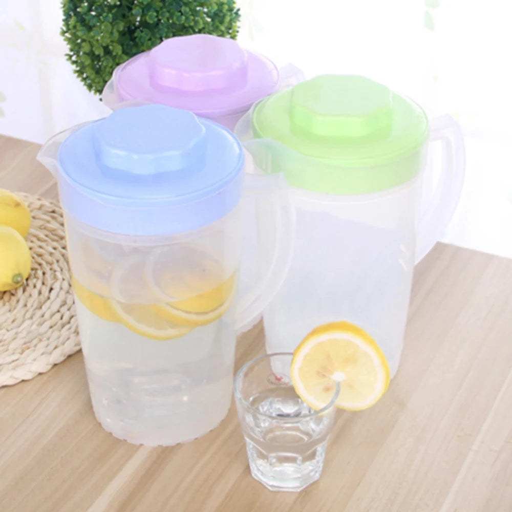 2L Large Capacity Beverage Storage Container Heat Resistant Cold Water Jug Plastic Juice Pitcher Household Teapot Kettle Vue