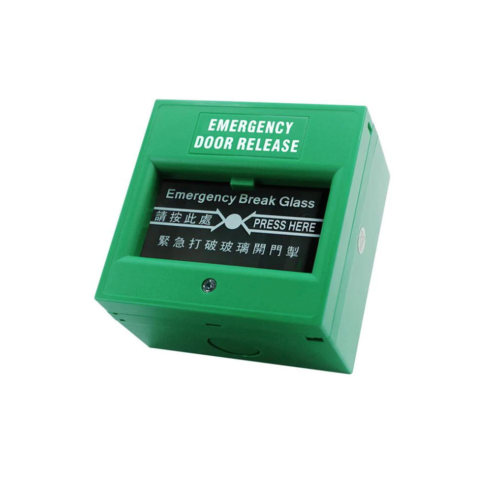 Emergency Fire Alarm Switch Break Glass Signal Door Release Exit Button for Safety Escape Path Vue
