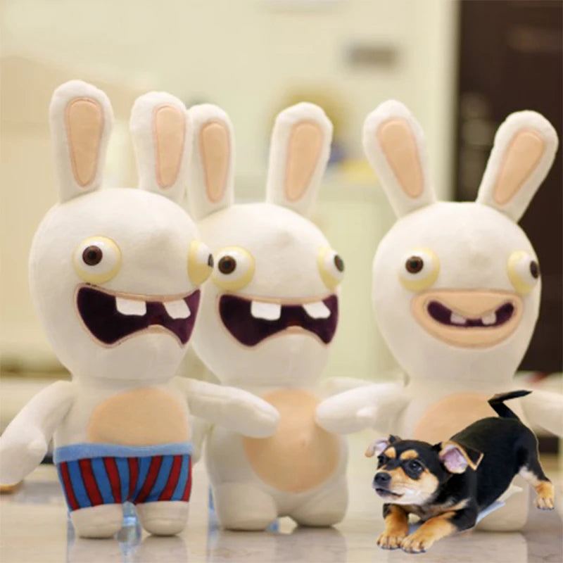 Funny Dog Toys Pet Puppy Chew Squeaker Squeaky Plush Sound Toy Crazy Rabbit Stuffed cotton bite Squeaking Toy for small dog Vue
