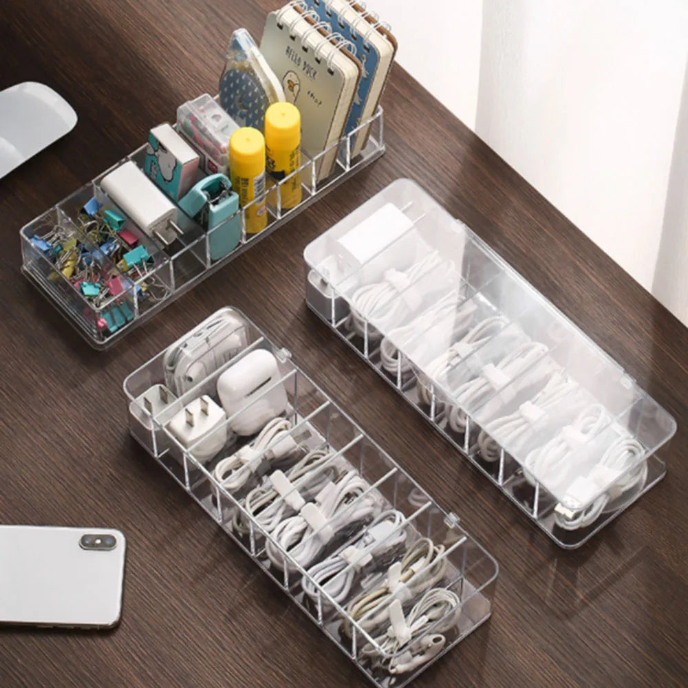 Cable Storage Box Power Strip Wire Case Anti Dust Charger Socket Organizer Network Line Storage Bin Charger Wire Management Vue