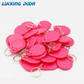 100pcs 13.56MHz IC M1 Keyfobs Tags Access Control RFID Key Finder Card Token Attendance Management Keychain Accept customization Vue pink 100pcs