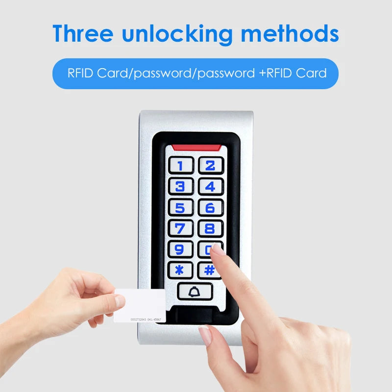 IP67 Waterproof RFID Metal Access Control Kit All-in-one Silicone Key Magnetic Locks Sets 125KHz Access Control System S601 Kits Vue